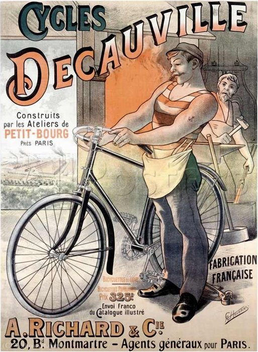 Advertising Poster For Bicycles Branded Decauville — Alfred Choubrac