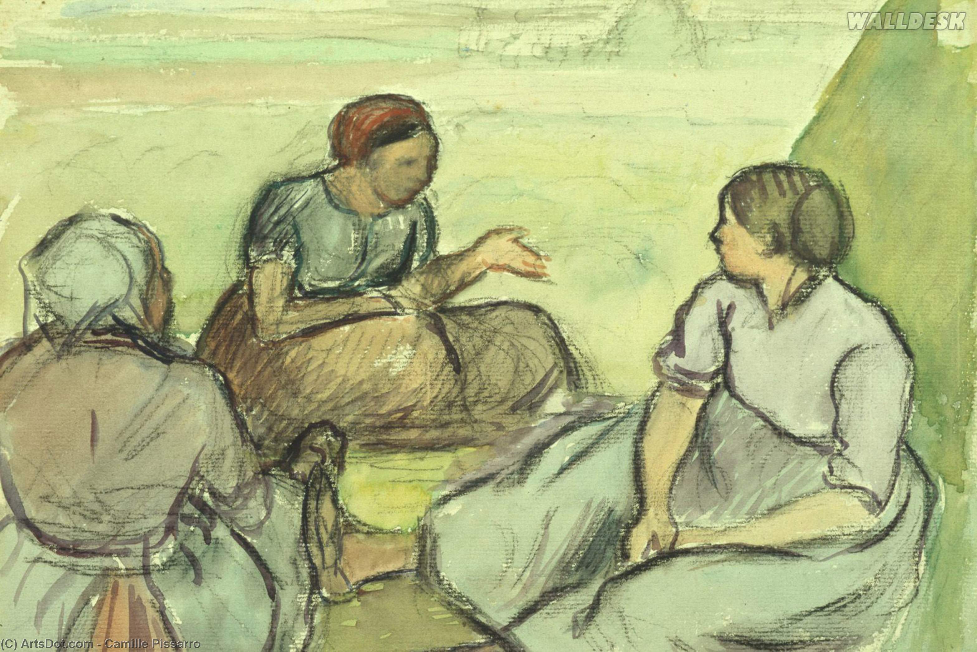 Three Peasant Women, Pissarro — Kamij Pisaro