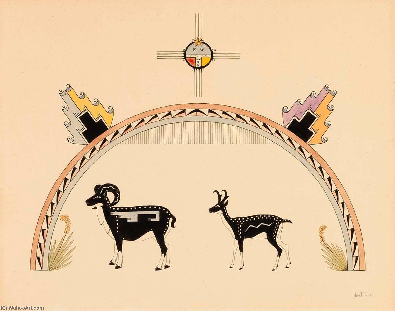 Ram And Antelope — Awa Tsireh