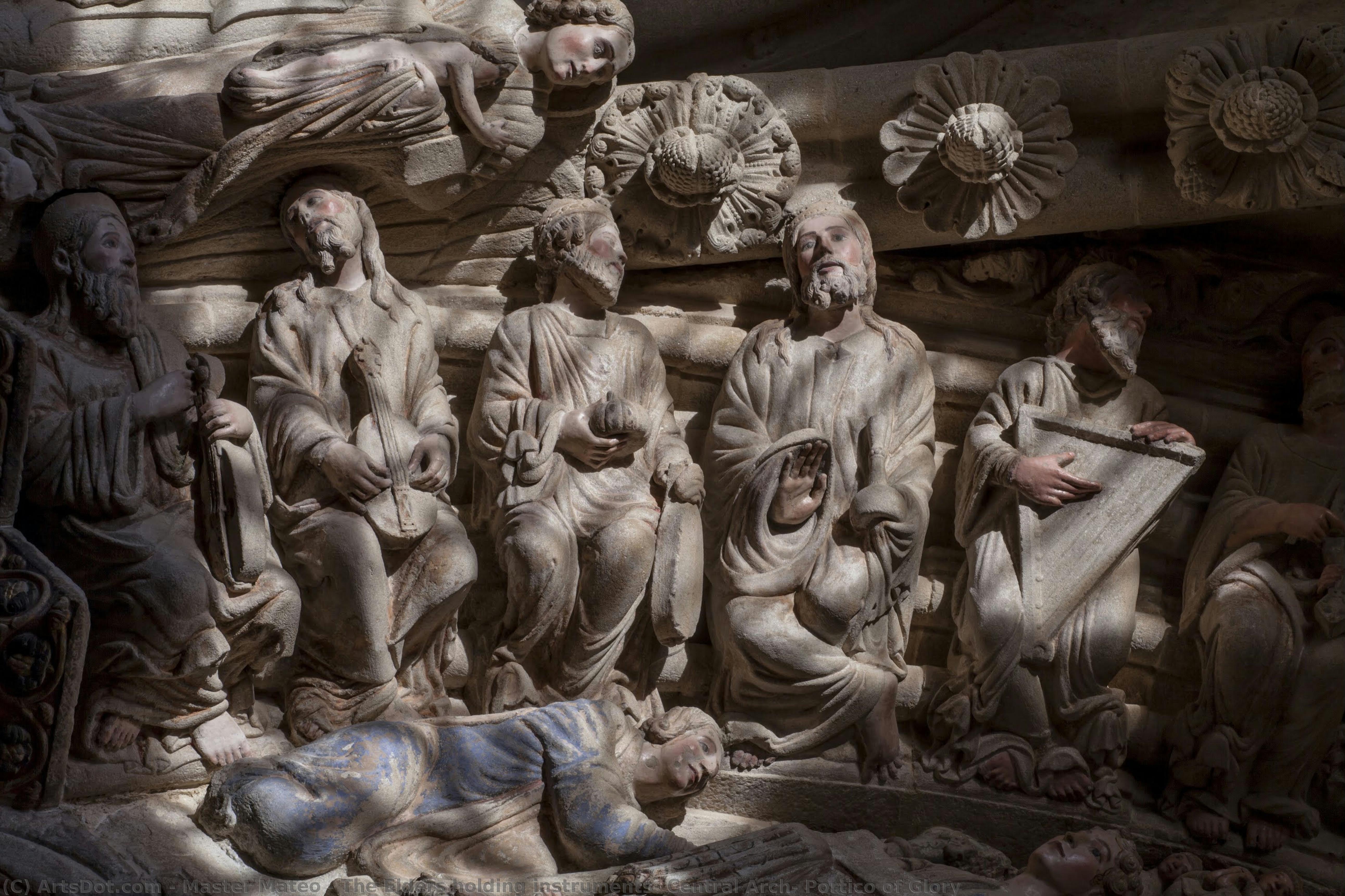 The Elders Holding Instruments, Central Arch, Portico Of Glory — Master Mateo