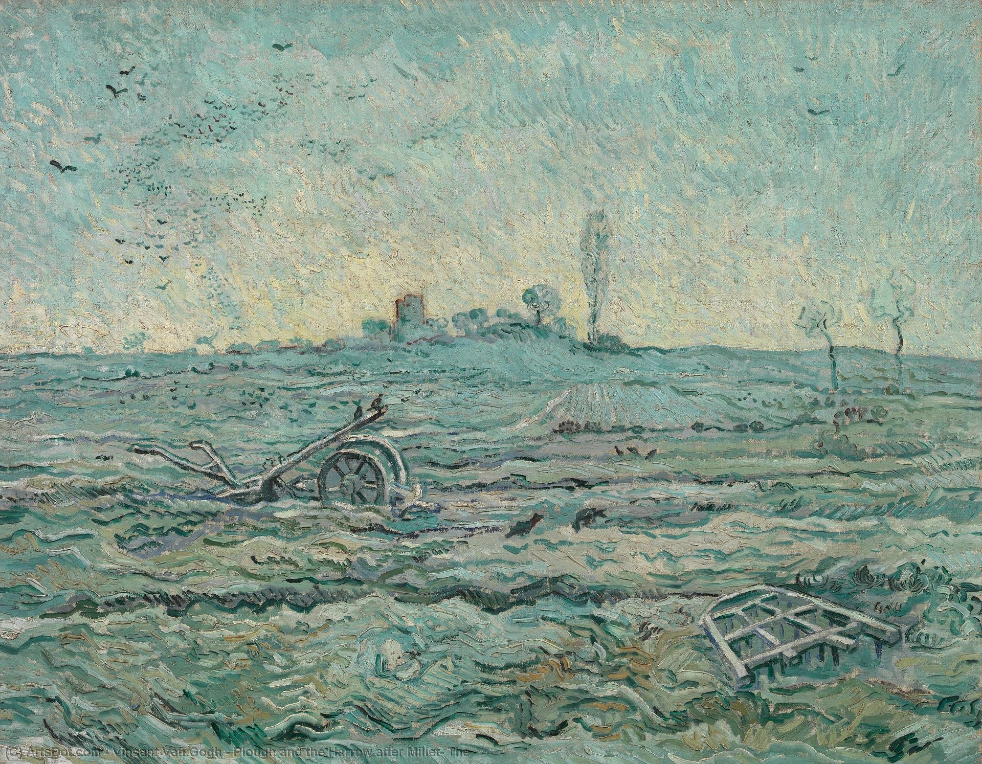 El Arado Y La Raquitera Tras Millet — Vincent Willem Van Gogh