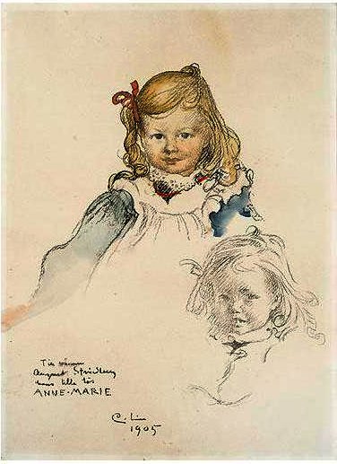 Portrait Of August Strindberg's Daughter Anne-marie — Carl Larsson