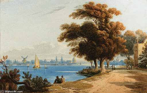 Battersea And Chelsea From Millbank, London — John Varley I (the Older)