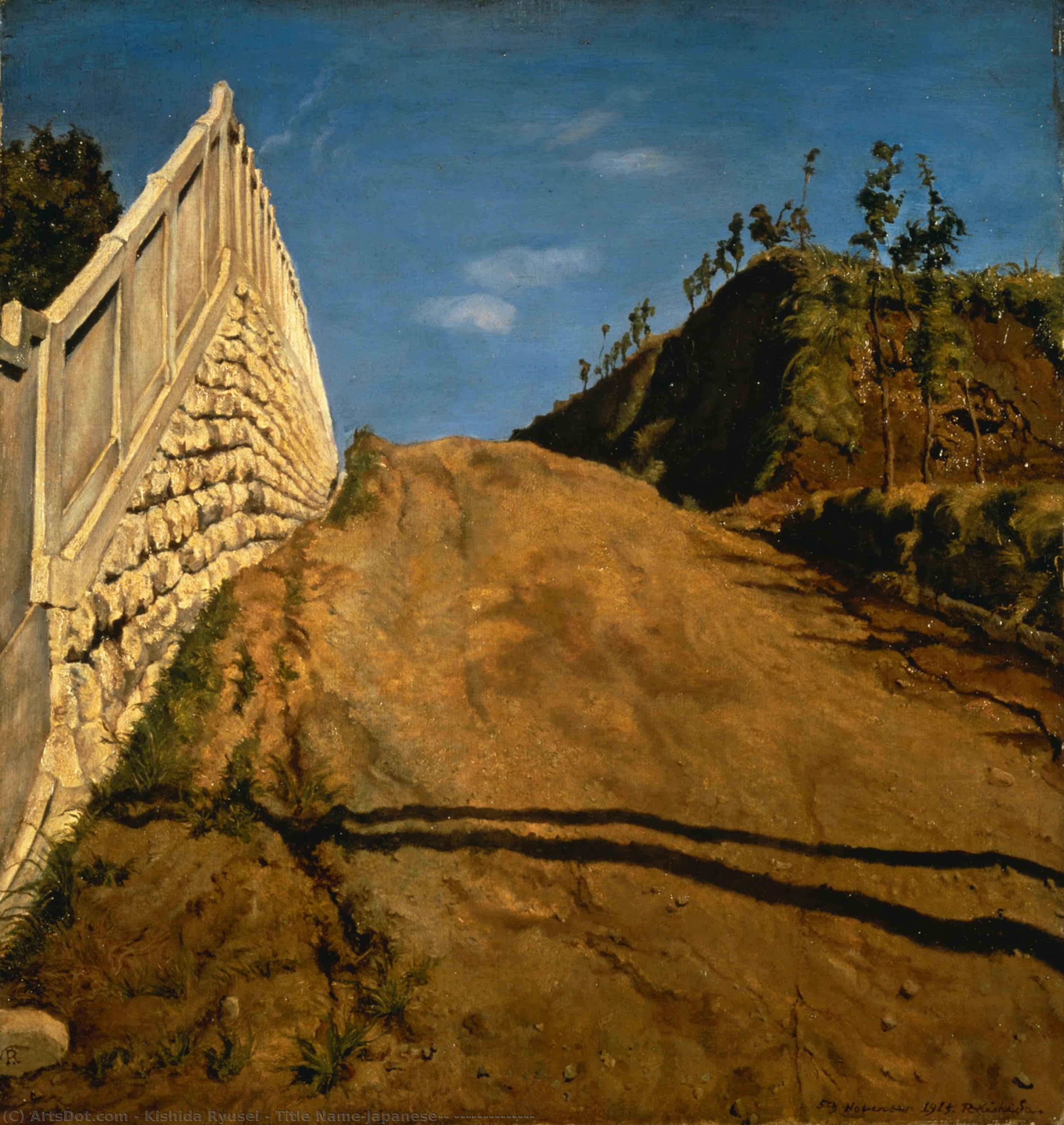 Title Name(japanese）: 道路と土手と塀（切通之写生） — Kishida Ryusei