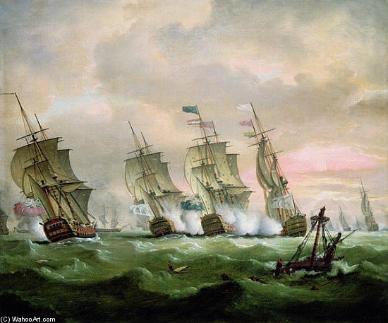 Admiral Sir Edward Hawke Defeating Admiral M. De Conflans In The Bay Of Biscay — Thomas Luny