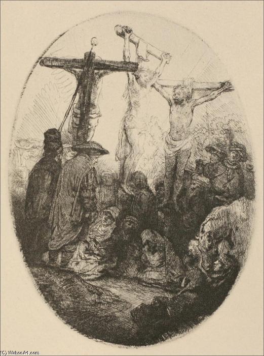 Die Kreuzigung; Eine Ovale Platte — Rembrandt Van Rijn