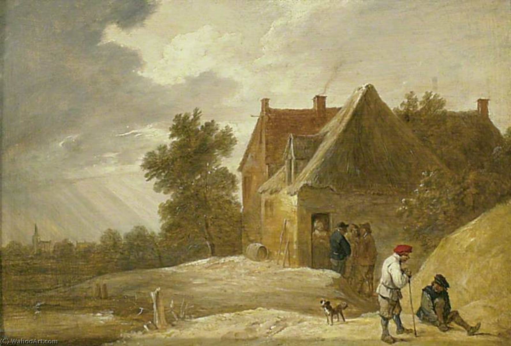 Landscape With A Farmhouse And Figures On The Bank Of A River — David Teniers Der Jüngere