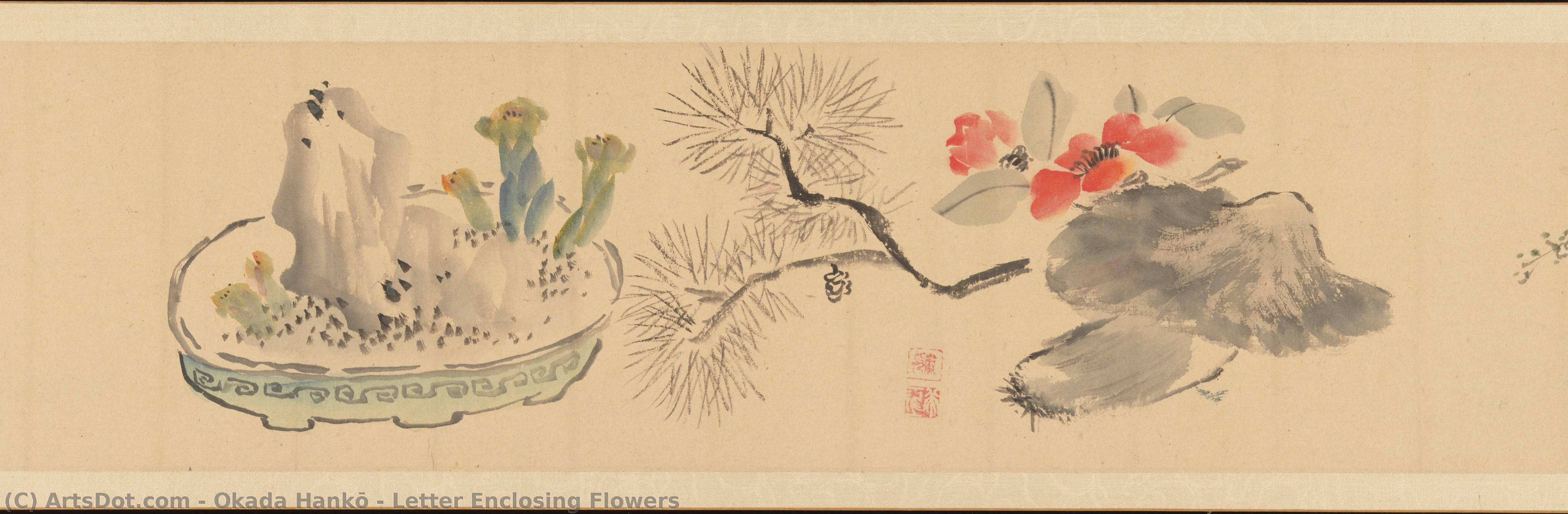 Letter Enclosing Flowers — Okada Hankō