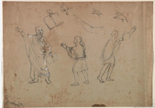 Figure Studies For The Cross And The World Scene One — Thomas Cole
