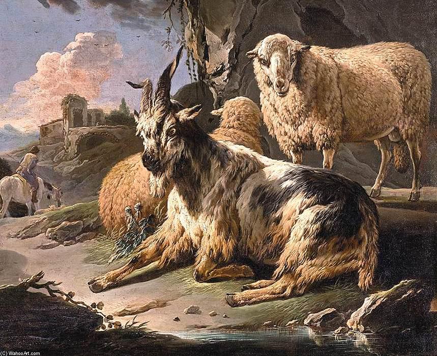 Italianate Landscape With A Goat And Sheep — Philipp Peter Roos