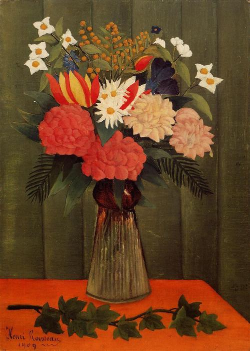 Bouquet Of Flowers With An Ivy Branch 1 — Henri Julien Félix Rousseau (le Douanier)