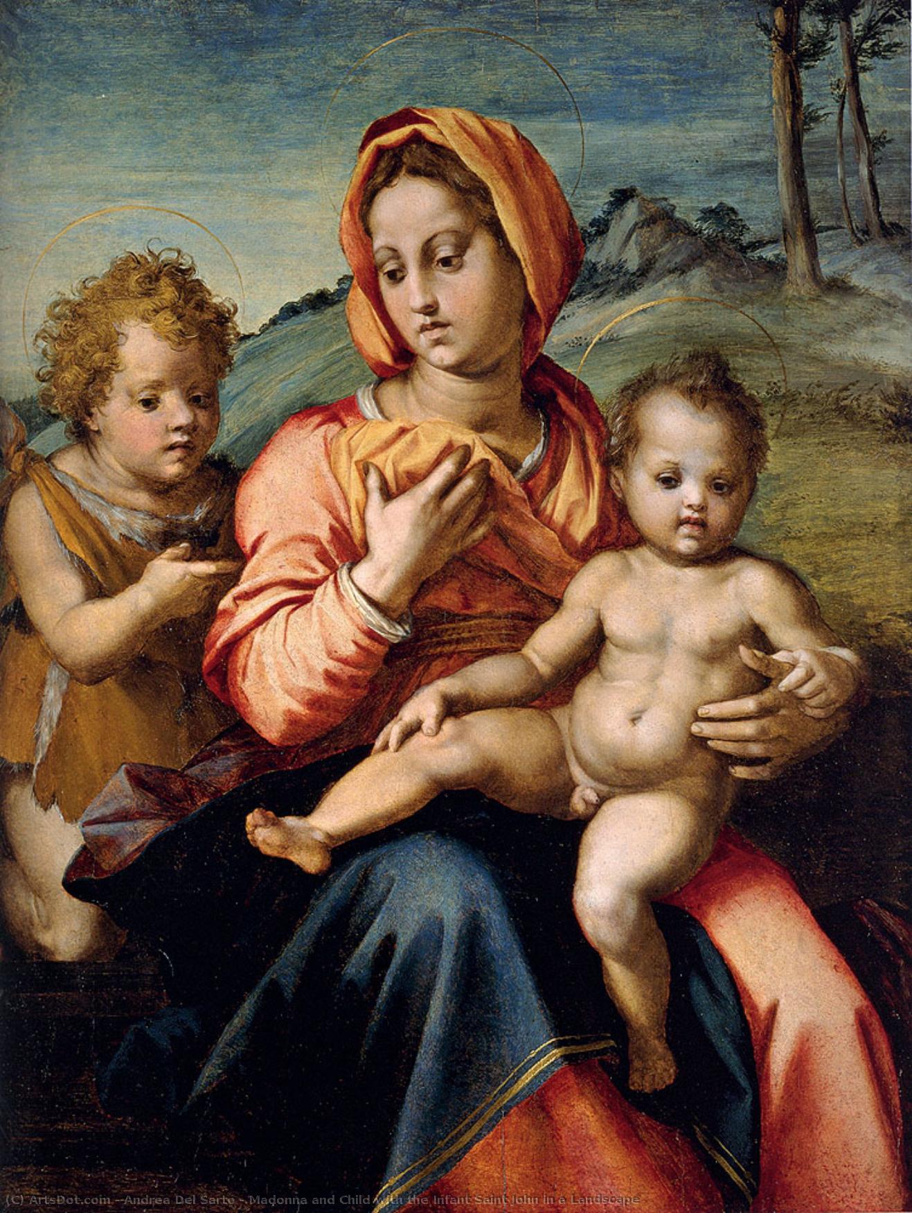 Madonna And Child With The Infant Saint John In A Landscape — Andrea Del Sarto