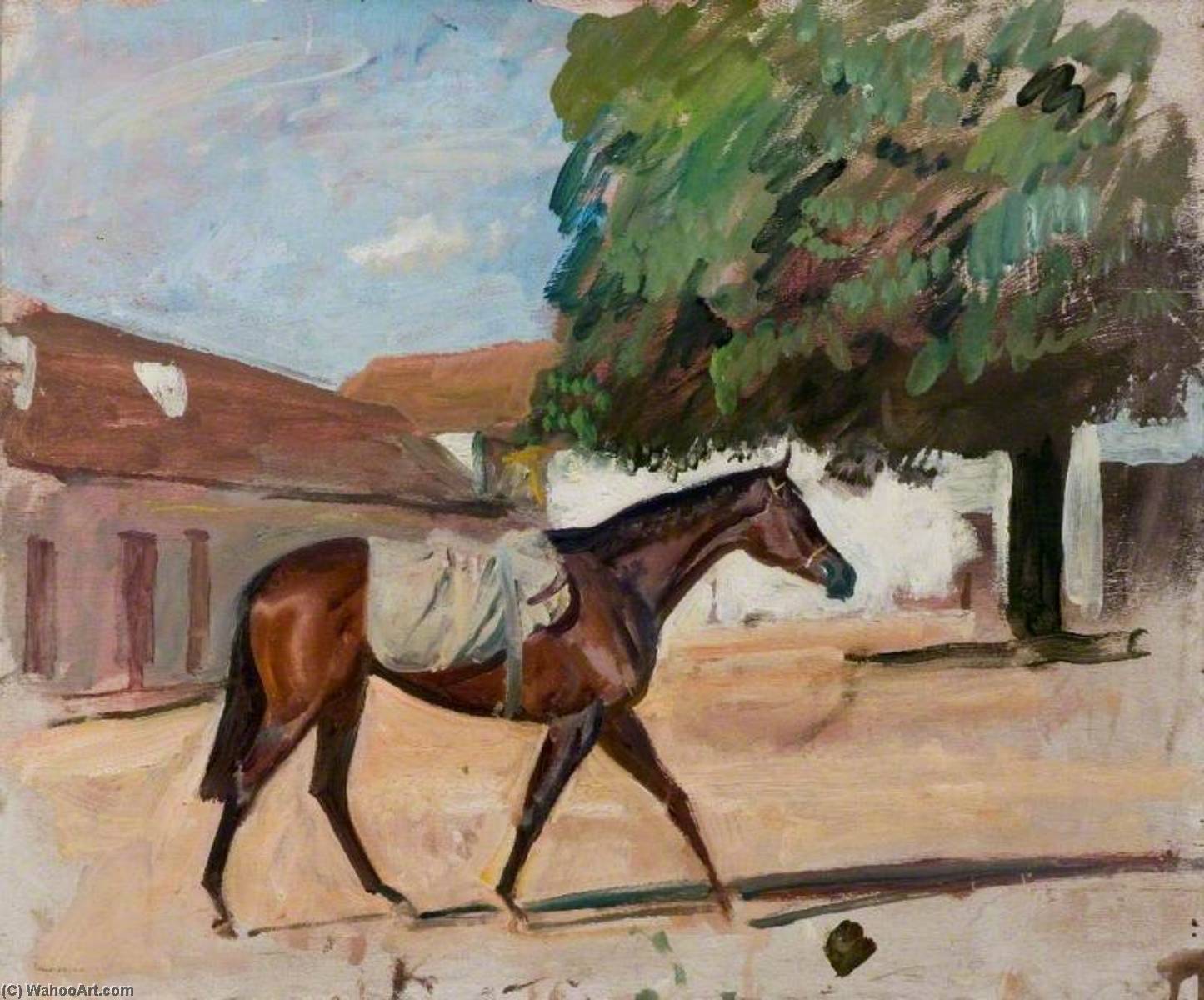 Studie Eines Braunen Fohlens In Einem Newmarket-stall — Sir Alfred James Munnings