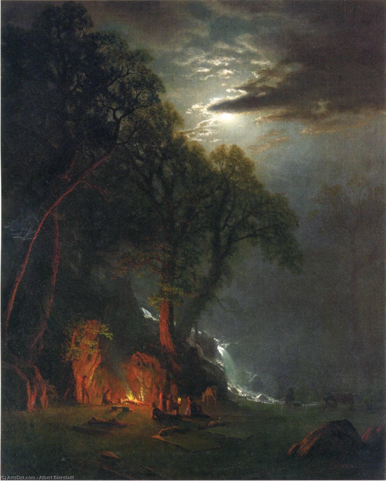 Campfire Site, Yosemite — Albert Bierstadt