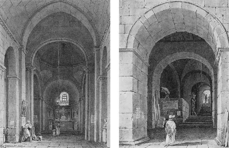 The Interior Of The Church At Donzere, Provence; And The Interior Of The Magazin D'abondance, Avignon — Victor Jean Nicolle