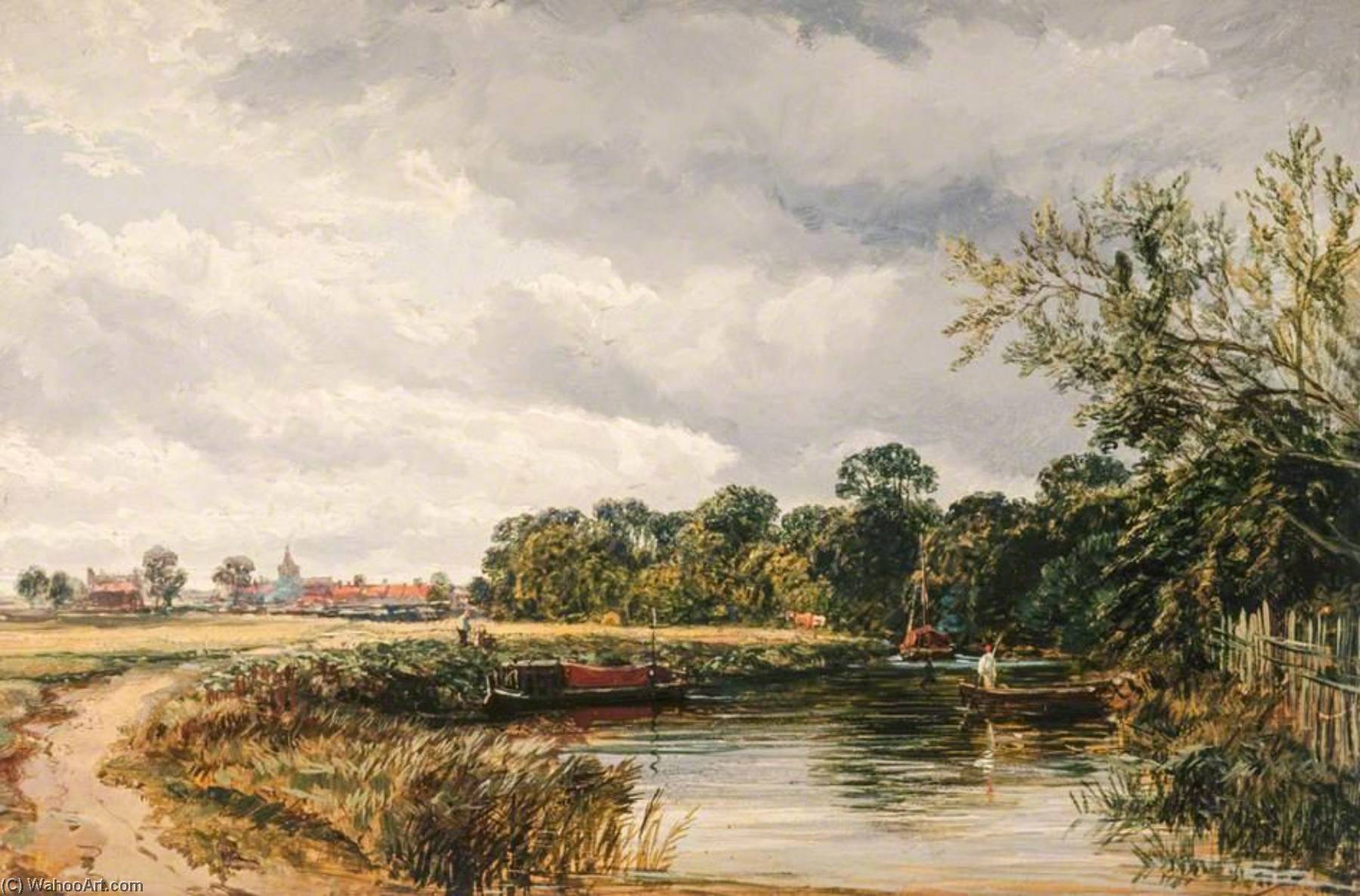 An English Canal Scene — サミュエル・バウ