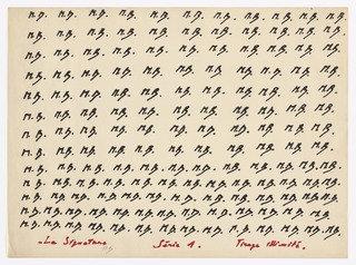 The Signature. 1st Series. Unlimited Edition. (la Signature. Série 1. Tirage Illimité.) — Marcel Broodthaers