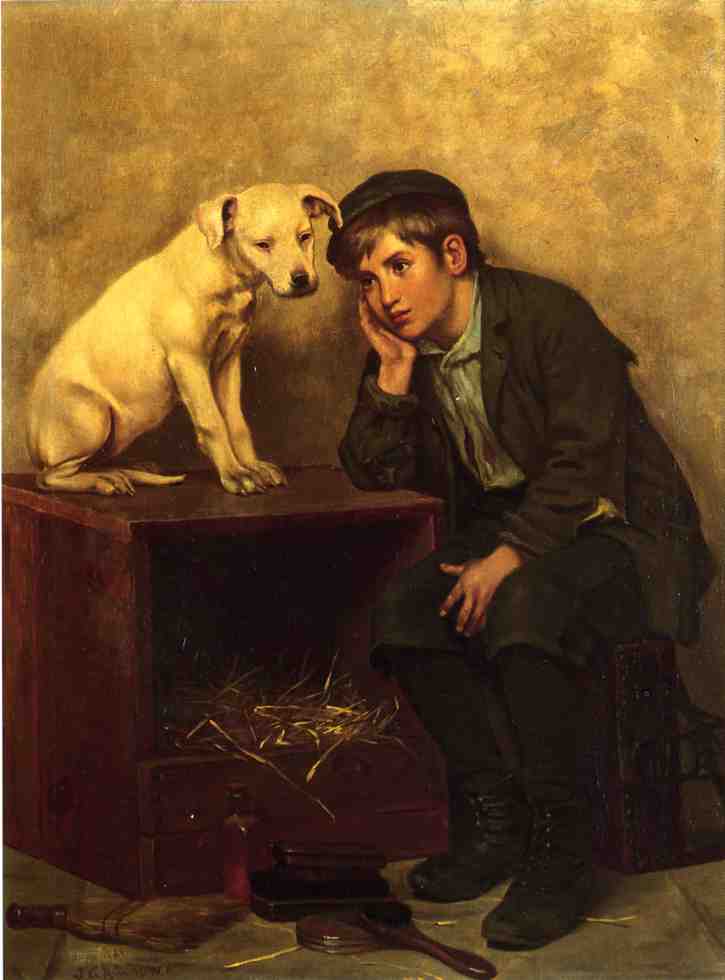 Shoeshine Boy With His Dog — John George Brown