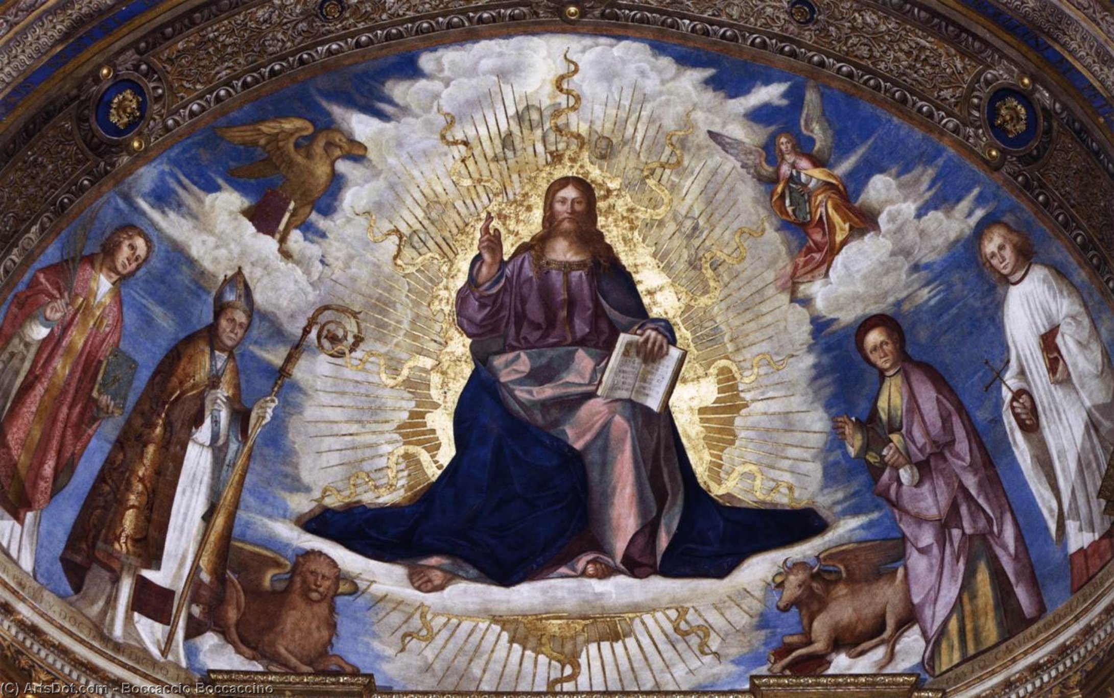 Christ In Majesty With The Patron Saints Of Cremona — Boccaccio Boccaccino