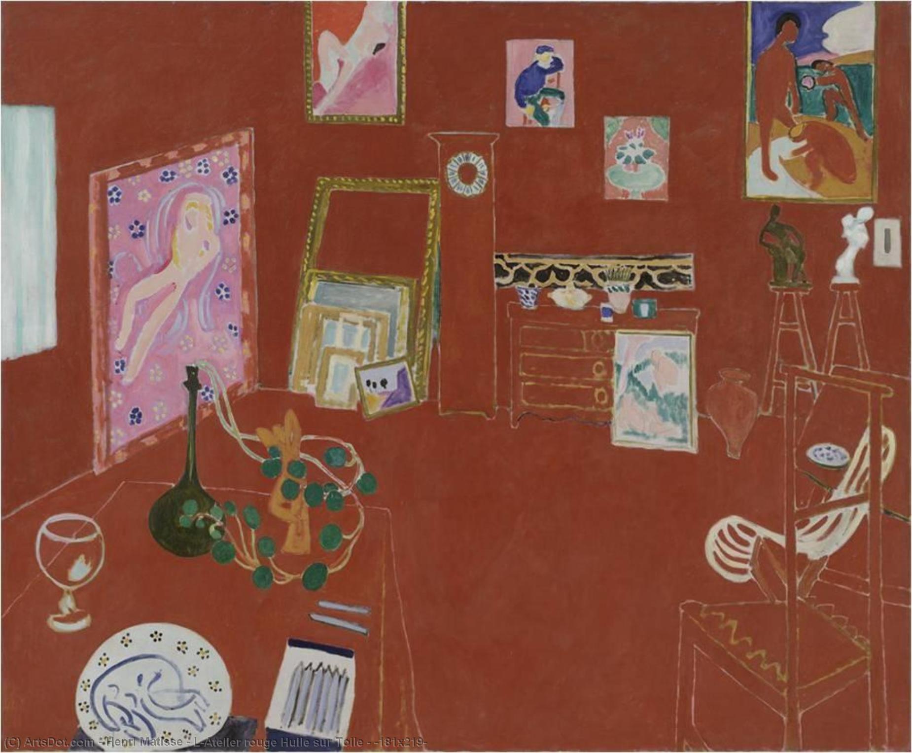 Das Rote Atelier Öl Auf Leinwand - (181x219) — Henri Matisse
