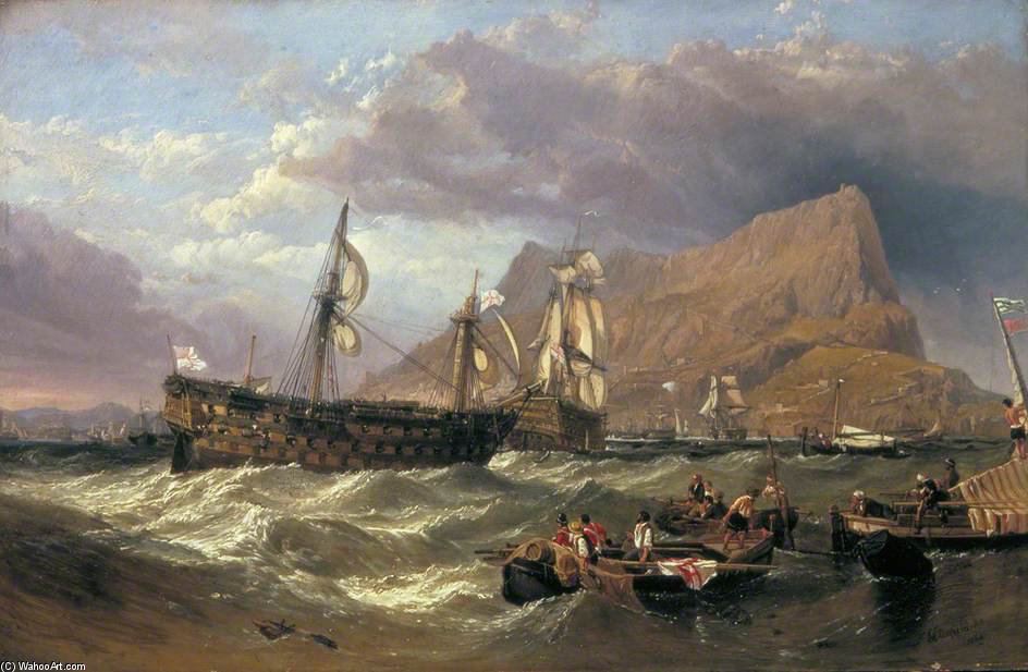 The 'victory' Towed Into Gibraltar — Clarkson Frederick Stanfield
