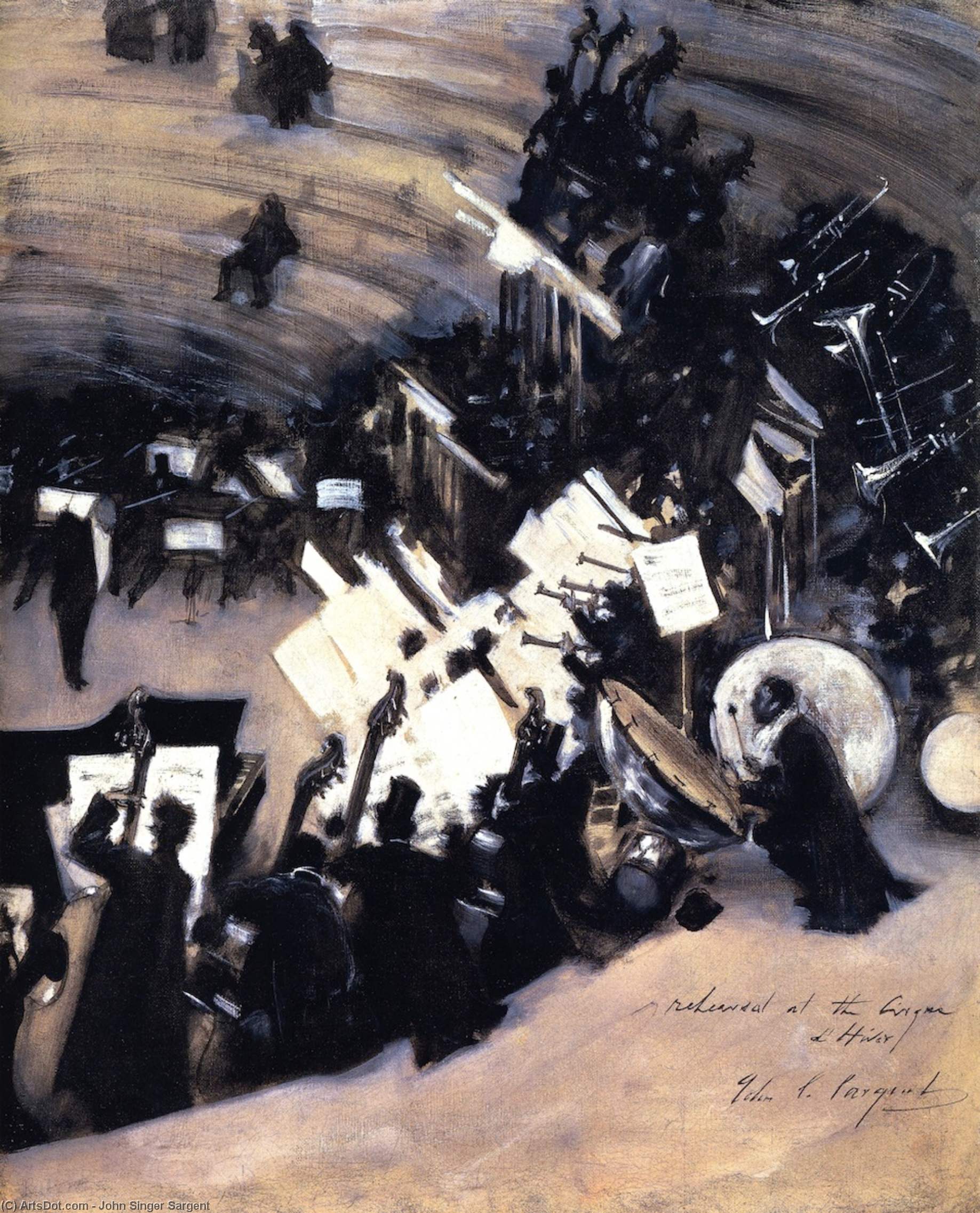 Rehearsal Der Pasdeloup-orchester Im Cirque D'hiver — John Singer Sargent