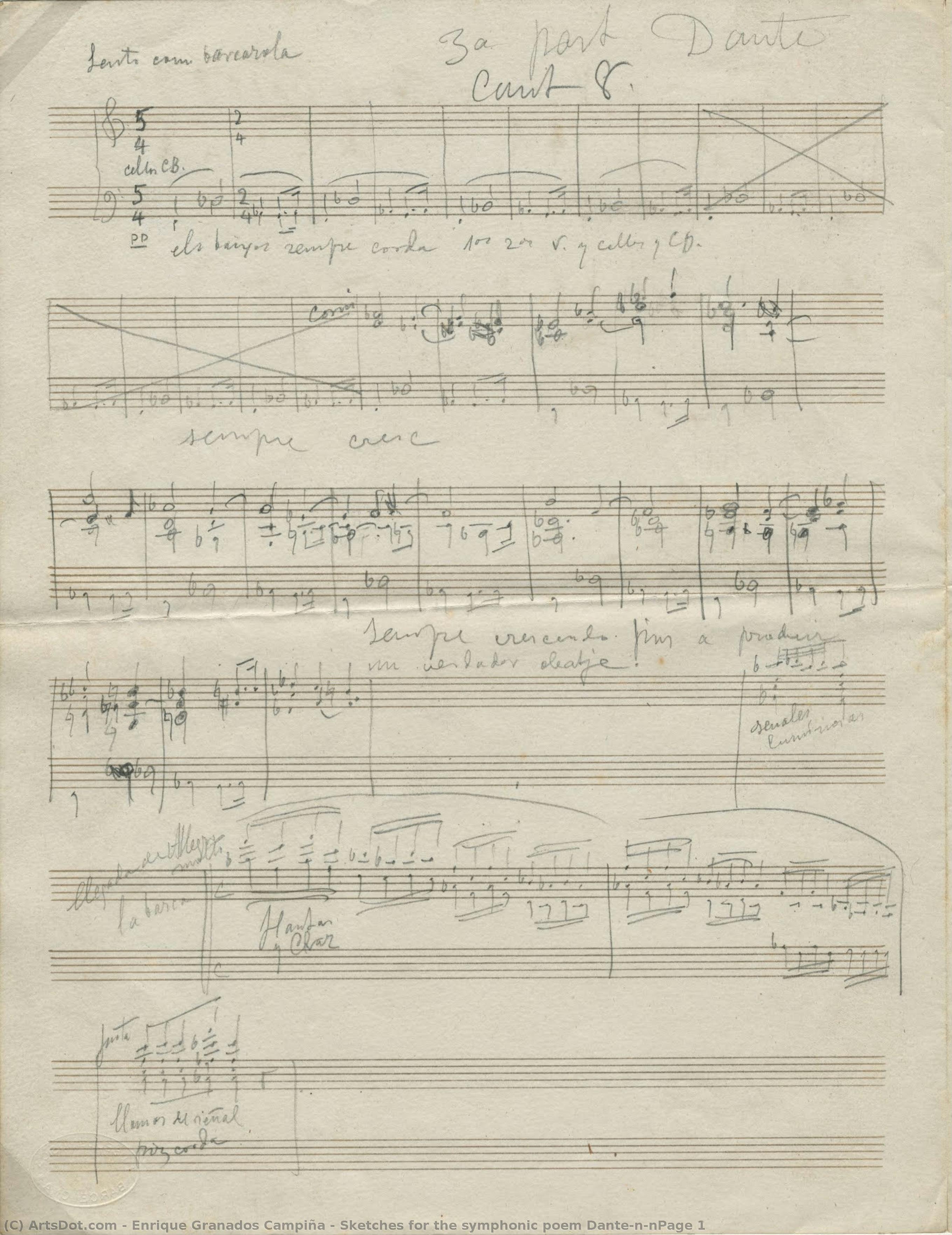 Sketches For The Symphonic Poem Dante\n\npage 1 — Enrique Granados Campiña