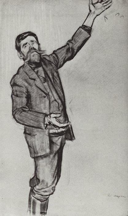 Agitator (man With Arm Raised) — Boris Mikhailovich Kustodiev