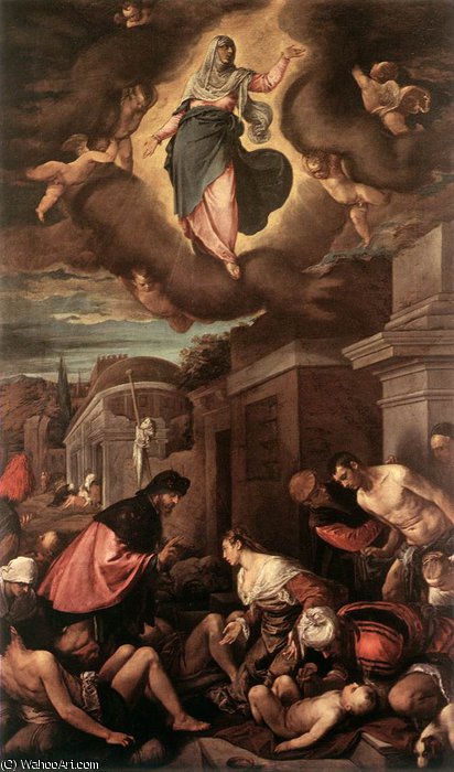 St Roche Among The Plague Victims And The Madonna In Glory — Jacopo Bassano (jacopo Da Ponte)