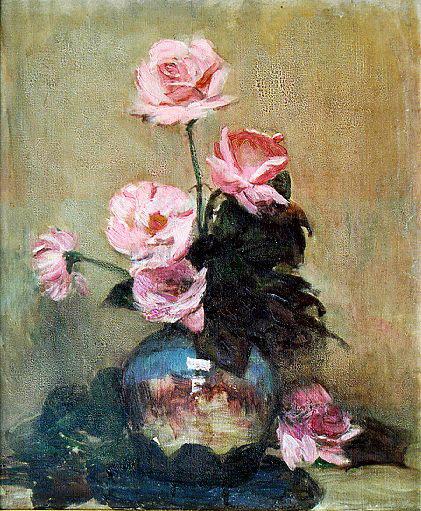 Roses Au Vase De Rhodes — Joseph-félix Bouchor