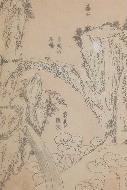 Stone Bridge Over Urami Waterfall — Хокусаи Кацушика