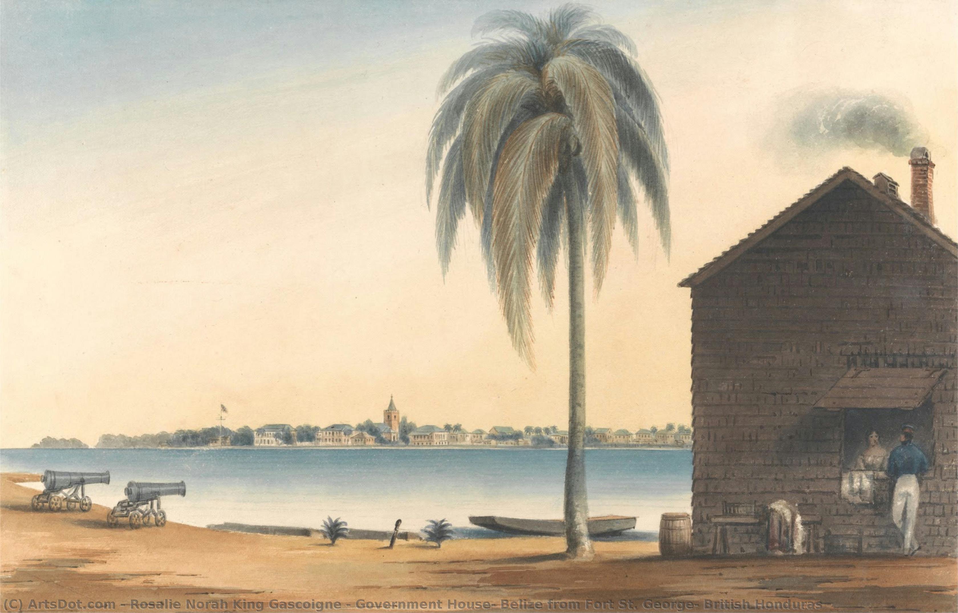 Government House, Belize From Fort St. George, British Honduras — Rosalie Norah King Gascoigne