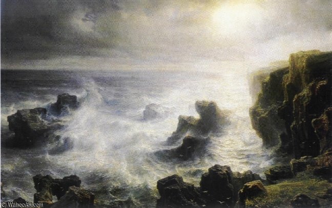 Storm On The Coast Of Belle-ile — Leon Germain Pelouse
