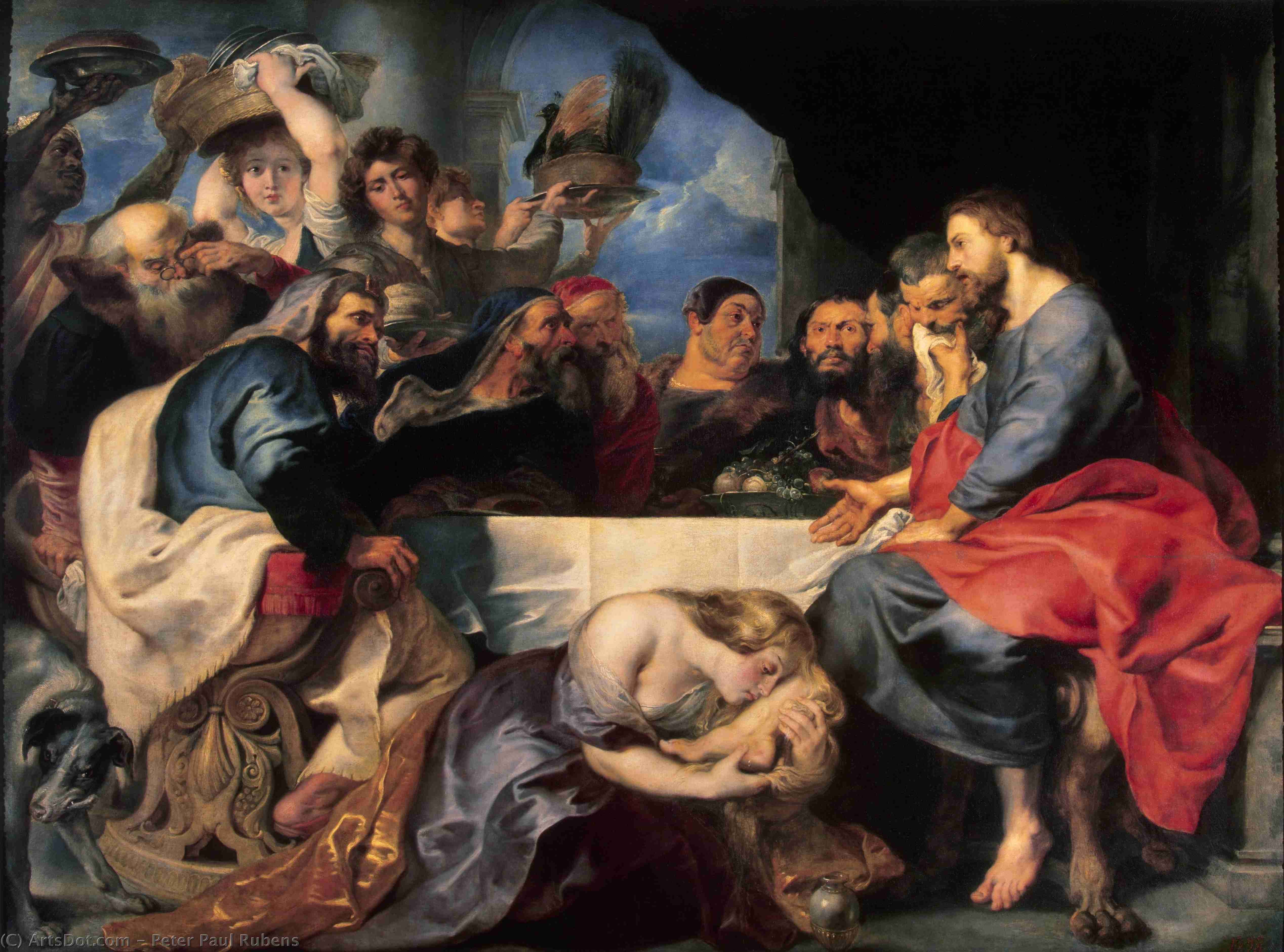 Banquet En La Casa De Simón El Fariseo, Eremitaje — Pedro Pablo Rubens