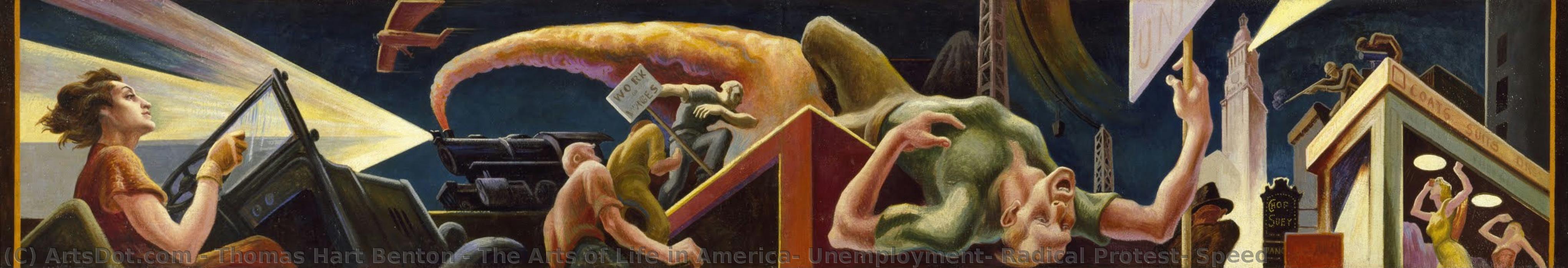 Las Artes De La Vida En América: Desempleo, Protesta Radical, Velocidad — Thomas Hart Benton