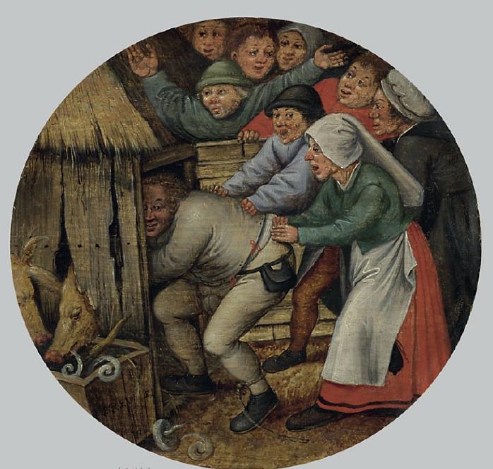 The Drunkard Pushed Into The Pigsty — Pieter Brueghel The Younger