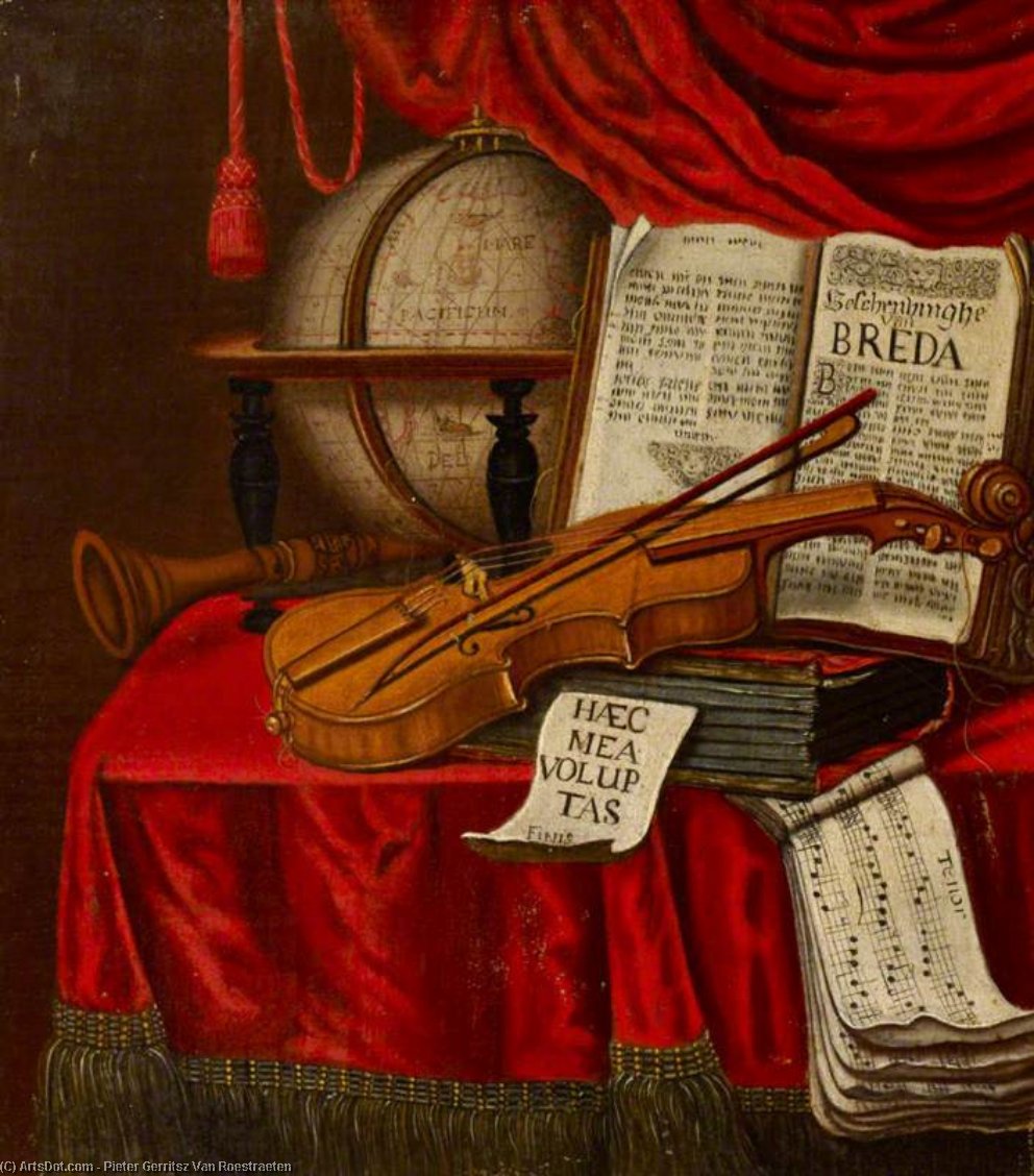 Itas Still Life Of Musical Instruments — Pieter Gerritsz Van Roestraten