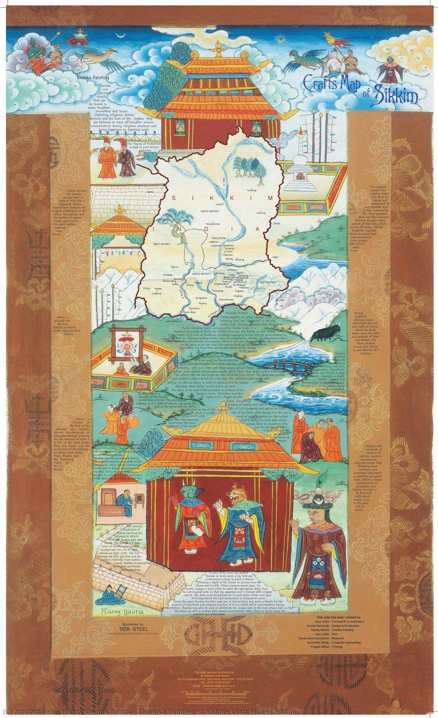 Thangka Painting Of Sikkim: Craft Map Of Sikkim — Hissay Bhutia