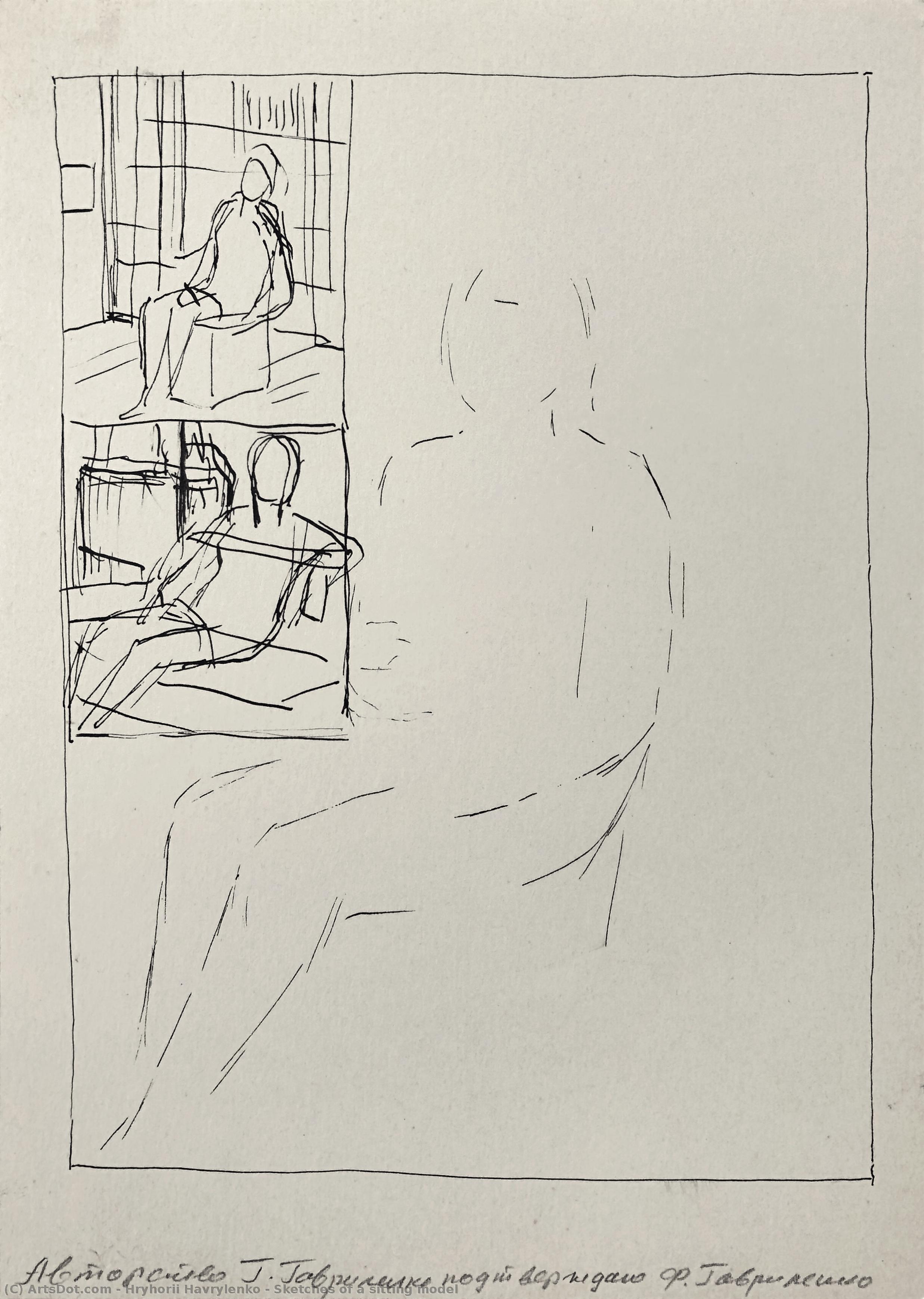 Sketches Of A Sitting Model — Hryhorii Havrylenko