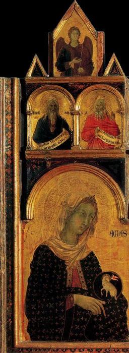 La Virgen Y El Niño Con Santos, Profetas Y Ángeles 4 — Duccio Di Buoninsegna