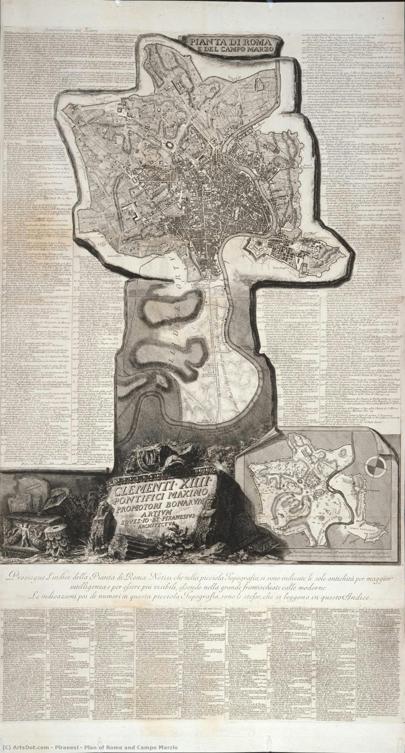 Plan Of Rome And Campo Marzio — Giovanni Battista Piranesi