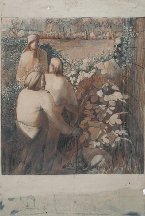 Study For `joachim Among The Shepherds' — Sir Stanley Spencer