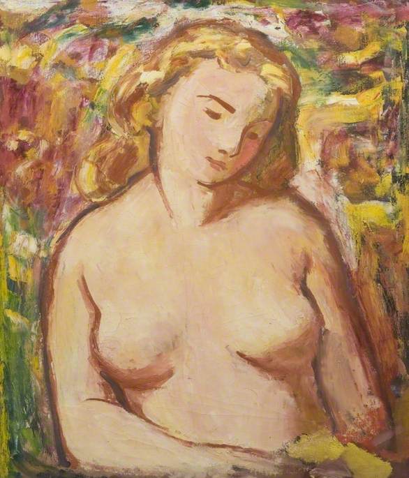 Nude With Golden Hair Holding A Letter — Theodor Kern