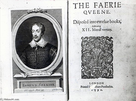 Portrait Of Edmund Spenser And The Frontispiece To His Poem ''the Faerie Queene'' , Originally Publi — George Vertue