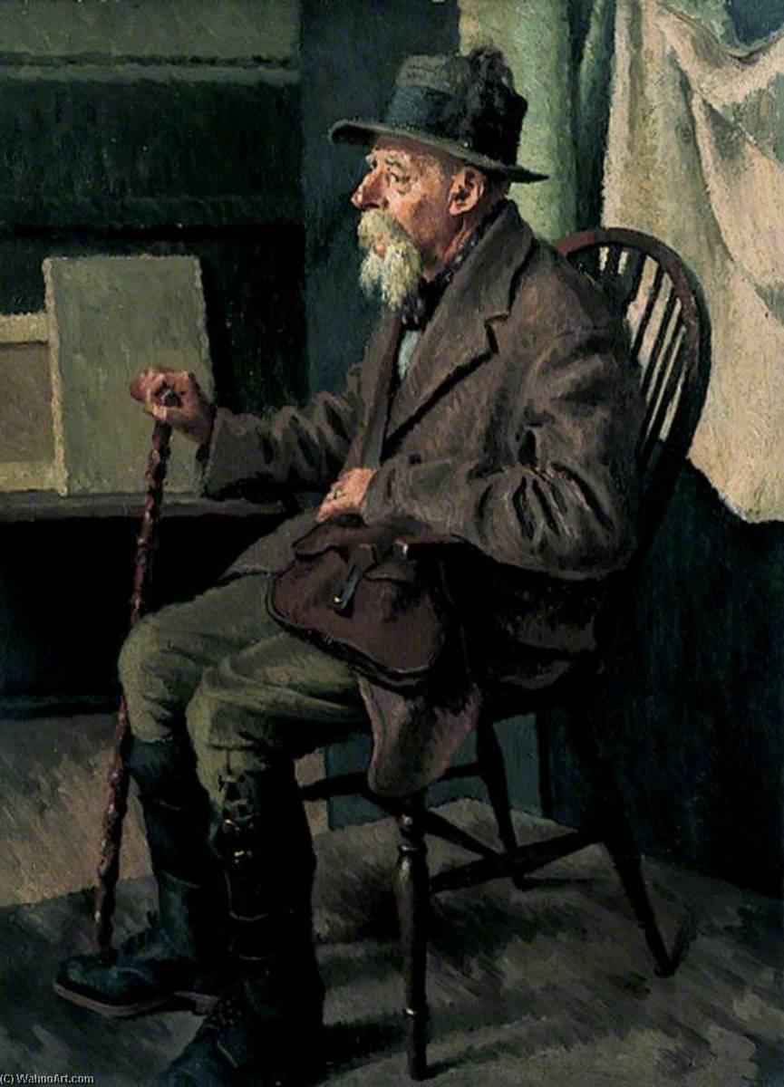 Portrait Of An Old Man Holding A Stick — Margaret Thomas