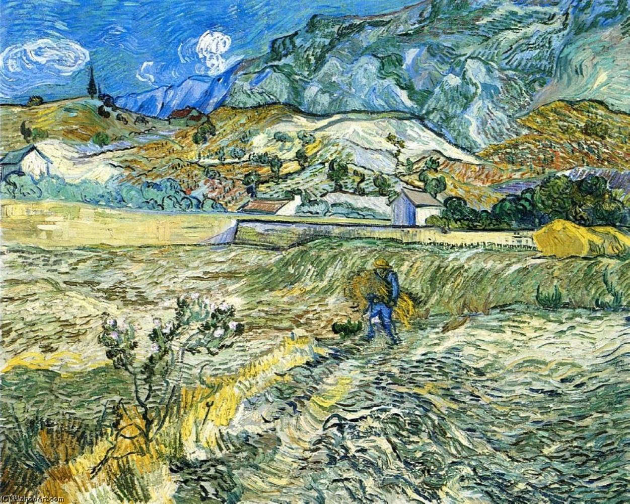 Enclosed Wheat Field With Peasant — Vincent Willem Van Gogh