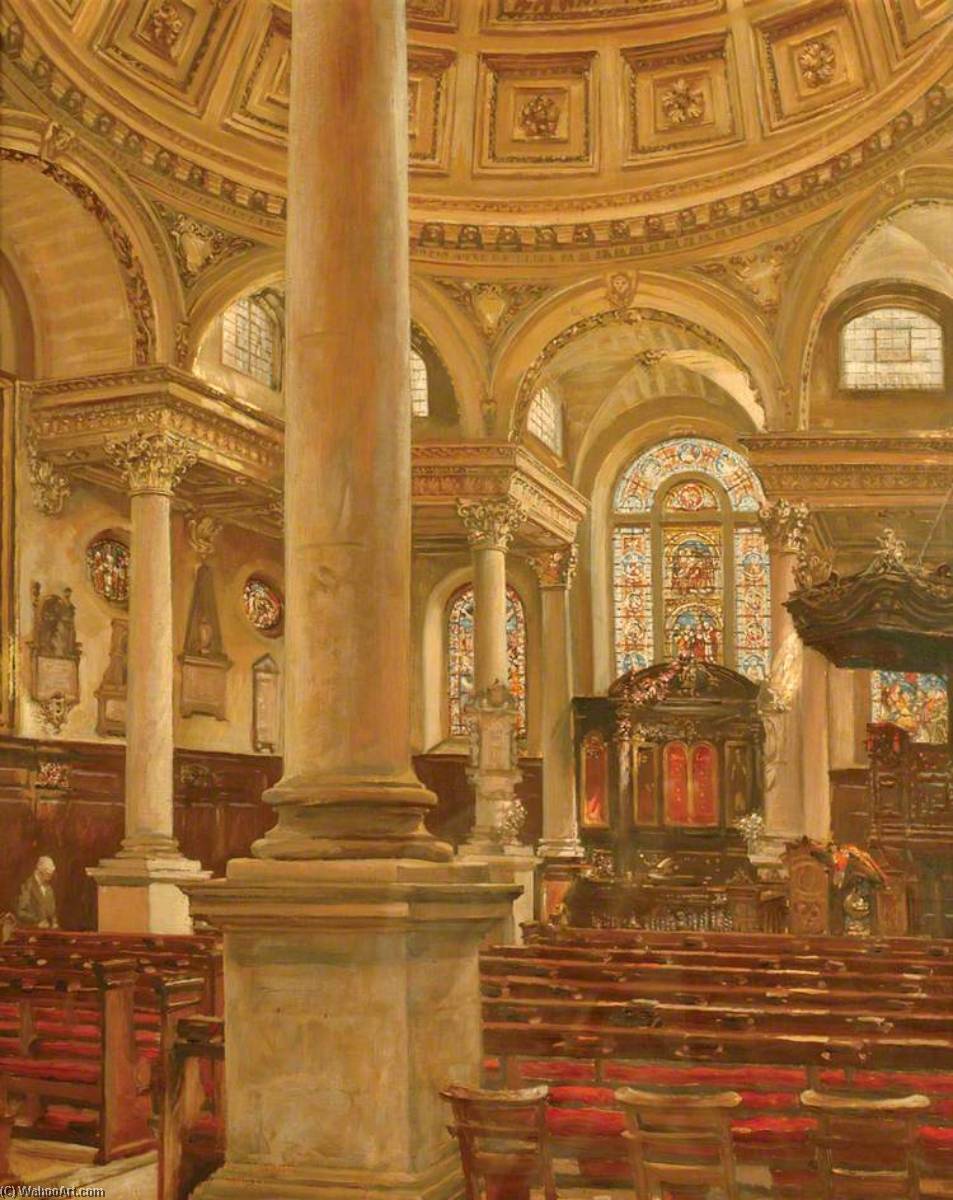 Interior Of St Stephen Walbrook, London — Joseph William Topham Vinall