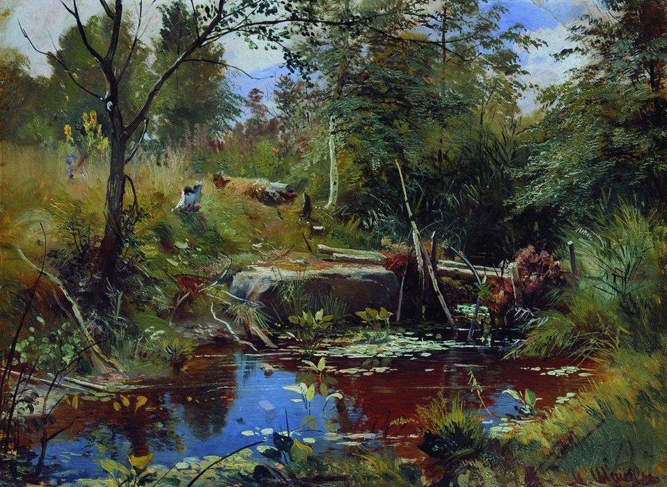 Landscape With Bridge — Ivan Ivanovich Shishkin