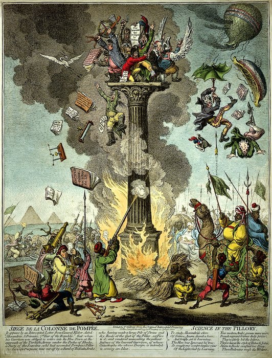 A Group Of French Savants Huddle Together At The Top — James Gillray