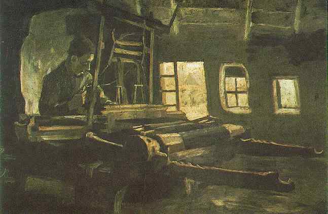 Weaver, Interior With Three Small Windows — Vincent Van Gog